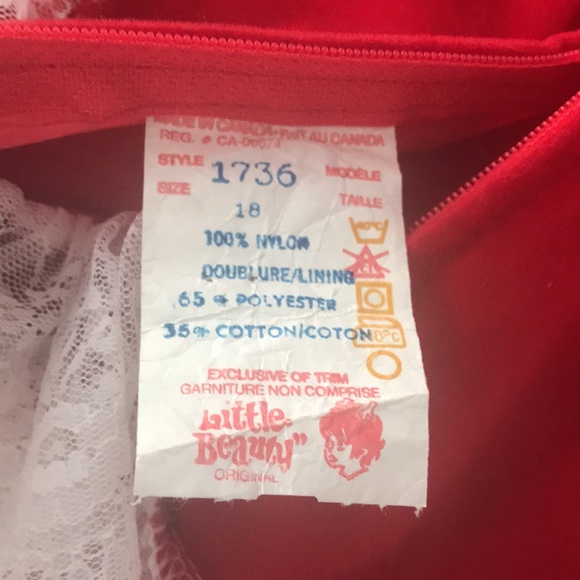 ✨Sold✨Vintage Red Velvet Baby Dress Little Beauty Original 18 Months - Picture 8 of 11